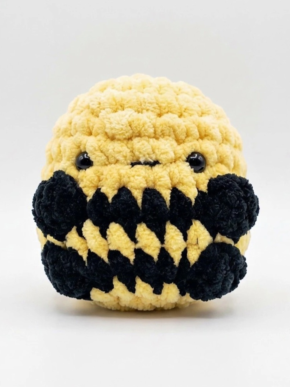Handmade crochet bumblebee Yellow & Black Plush palm sized toy
